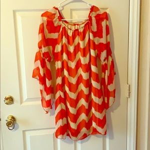 Coral Chevron Dress